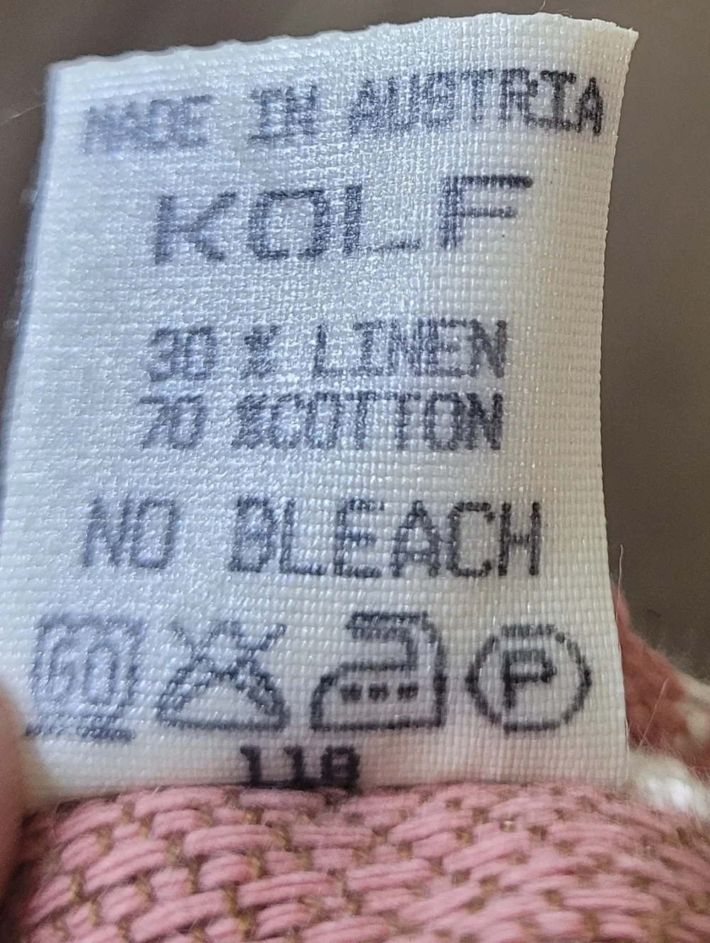 Vintage Kolf Austria Apron & Matching Oven Mit NWT Crochet Trim Linen Cotton